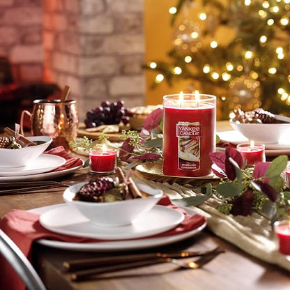 Yankee Candle Vela en Tarro Grande, Canela, Candelas, Rojo, Large 2-Wick Tumbler Candle, 1