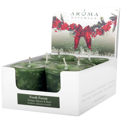 Aroma Naturals Velas Votivas Aromáticas, Set de 6 - Evergreen Holiday