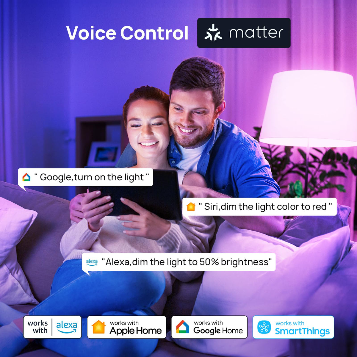 Consciot - Bombillas inteligentes, WiFi Bluetooth que cambia de color, bombillas LED A19 E26 RGBTW que funcionan con Alexa/Google Home/Apple Home/Siri, sincronización de música, foco inteligente