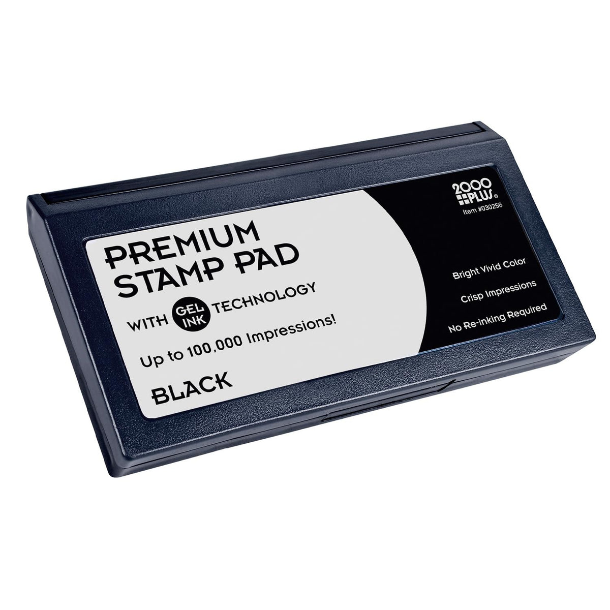 2000 PLUS - Almohadilla para sellos, gel, tamaño #2, tinta negra (030256)
