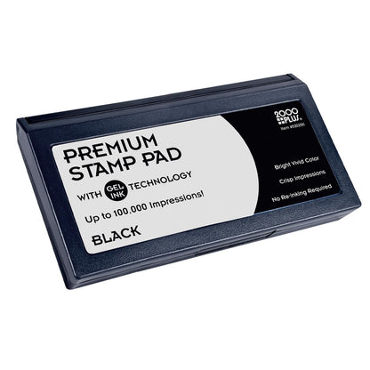 2000 PLUS - Almohadilla para sellos, gel, tamaño #2, tinta negra (030256)