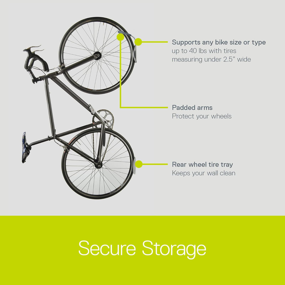 Delta Leonardo Single bicicleta Rack con Da Vinci llanta Tray( Colors may vary)