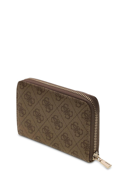 GUESS CARTERA LAUREL II SLG MED ZIP AROUND COLOR CAFÉ LOGO