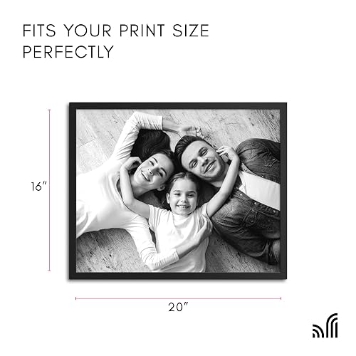 Americanflat - Marco de fotos de 16 x 20 pulgadas con plexiglás pulido, juego de 2 unidades, colección aerodinámica, marco de fotos de borde fino para exhibición de pared, accesorios para colgar