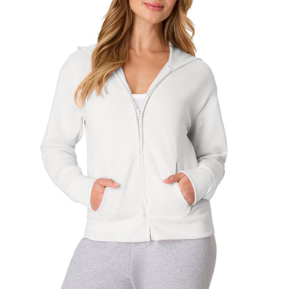 Hanes Sudadera con Capucha y Cierre Completo para Mujer - Blanco - G
