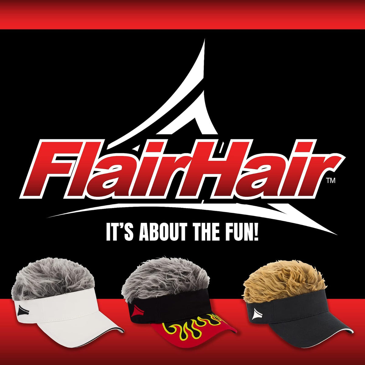 Flair Hair Sun Visor Cap with Fake Hair, Adjustable Baseball Hat Visor Mujer