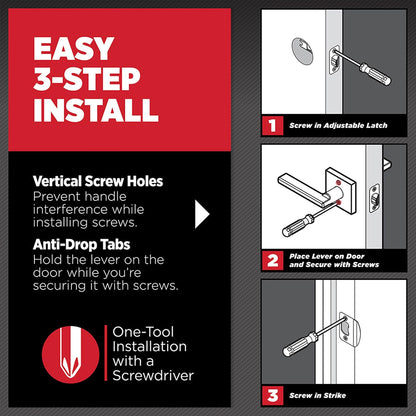 Kwikset Halifax - Manija de puerta de entrada con cerradura y llave, palanca reversible con llave segura, exterior, para entrada frontal y dormitorios, negro mate, resistente a las púas Smartkey Rekey