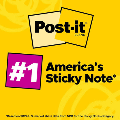 Post-it Super Sticky Notes 3 x 3 in | Colección edición limitada, 15 almohadillas, 45 hojas por bloc, multicolor, poder adhesivo 2x
