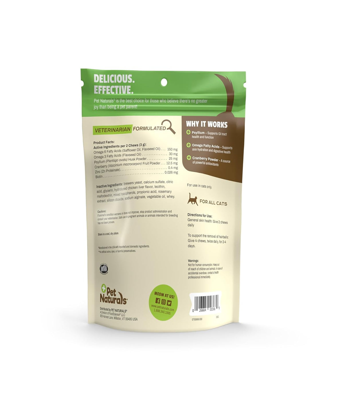Suplemento Gatos Hairball Chew Control Bolas de Pelo y Salud Digestiva