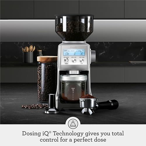 Breville BCG820BSS Smart Grinder Pro, Brushed Stainless Steel | Muele granos de café y espresso con precisión gracias a este molino cónico programable con 60 ajustes de preparación