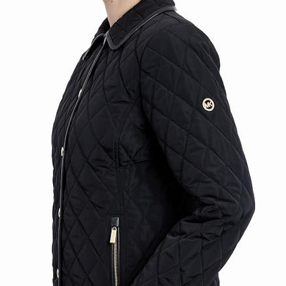 Michael Kors Diamond Quilted Jacket for Women, Stylish Lightweight Jacket With Trim Detail chamarra Mujer
