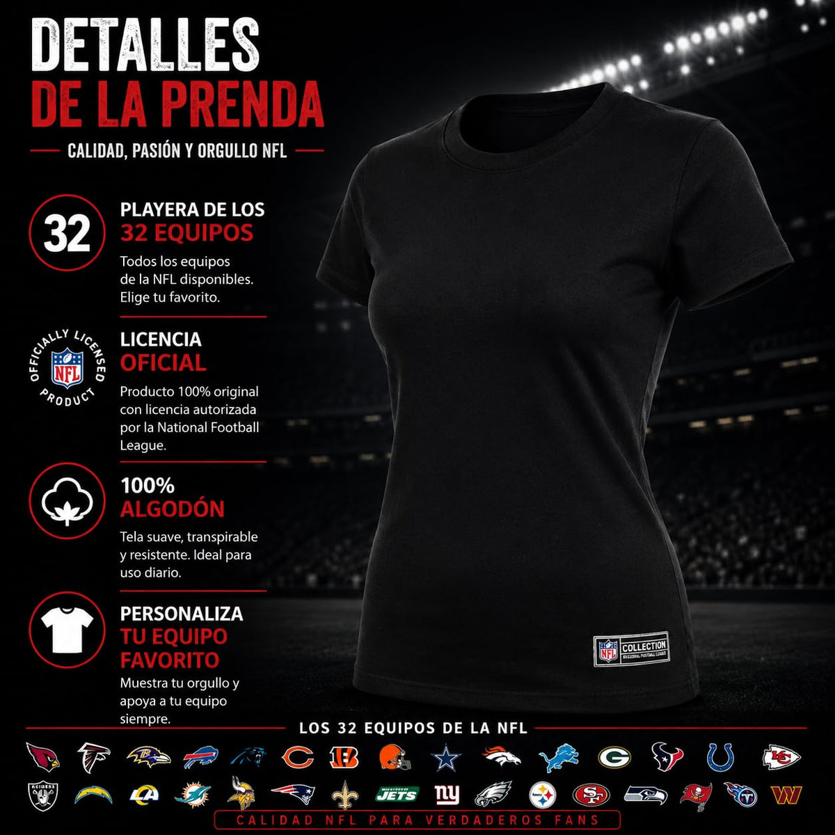 NFL Playera Aficionado Básica New England Patriots