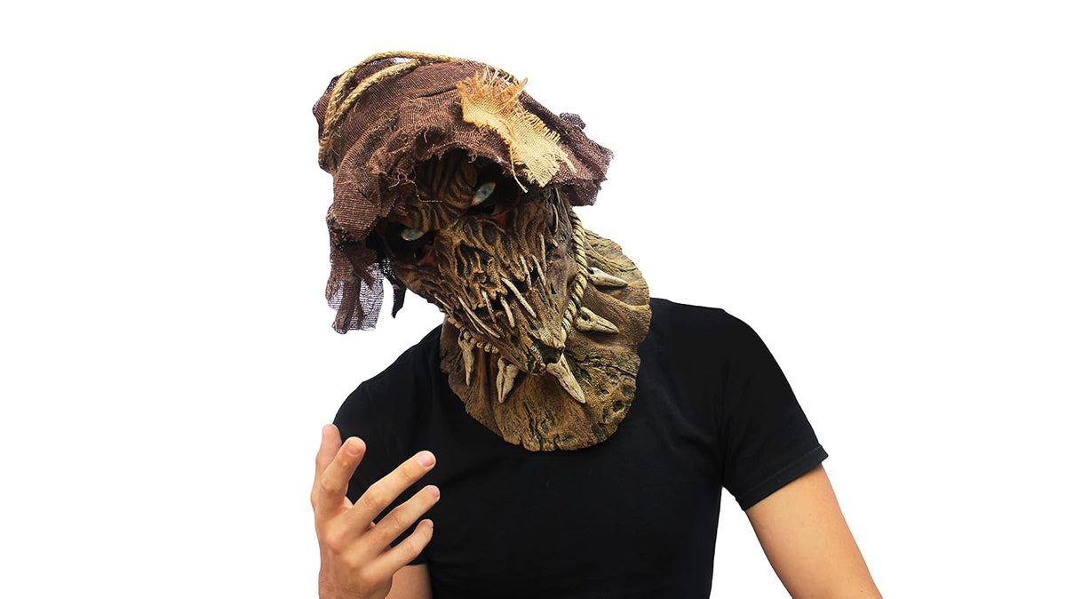 Ghoulish Productions Possessed Scarecrow, Máscara de Espantapajaros Poseído, Disfraz de Espanta Pajaros de Miedo Ideal para Halloween y Fiestas de Disfraces