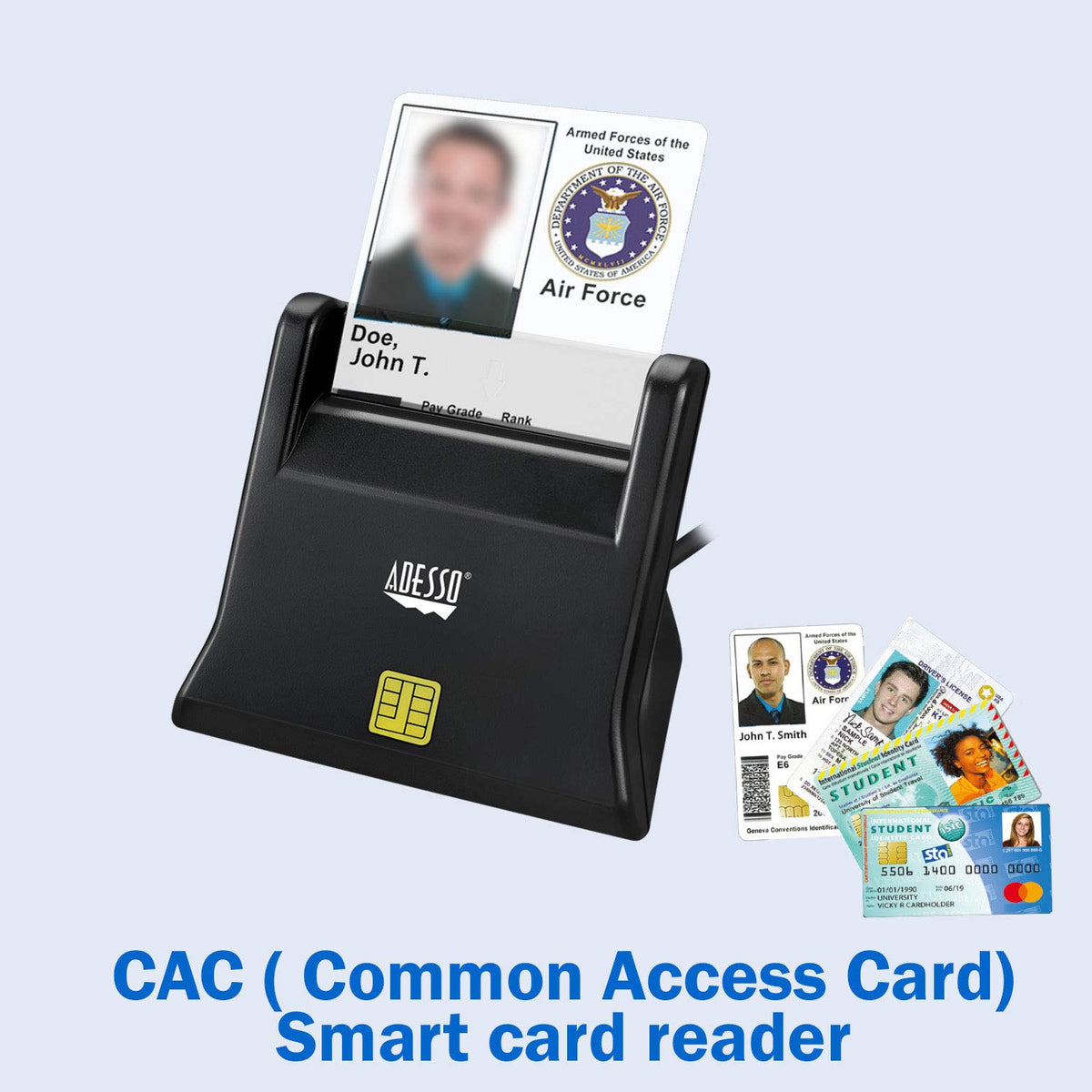 Adesso SCR-300 Desktop Smart ID Lector de Tarjetas de crédito