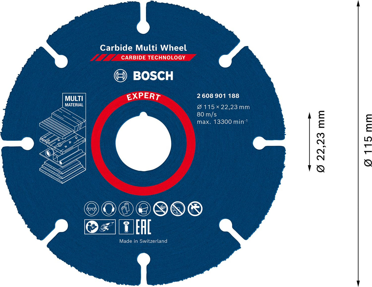 Bosch EXPERT Carbide Disco de corte Multi-Wheel 115mm