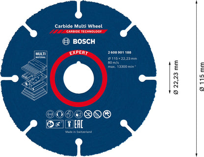 Bosch EXPERT Carbide Disco de corte Multi-Wheel 115mm