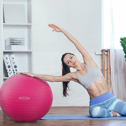 BalanceFrom - Pelota de Ejercicio antigolpes y Antideslizante, Pelota de Yoga, con Bomba rápida, Capacidad de 907.18 kg, antiexplosión y Pelota para Parto