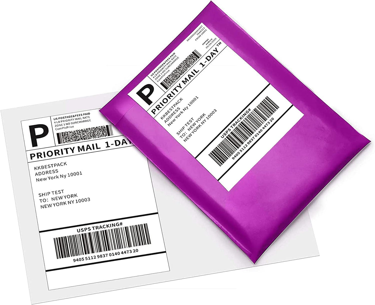 KKBESTPACK - Etiquetas de envío térmico directo para ventilador, plegables, 4 x 6 (500 etiquetas)