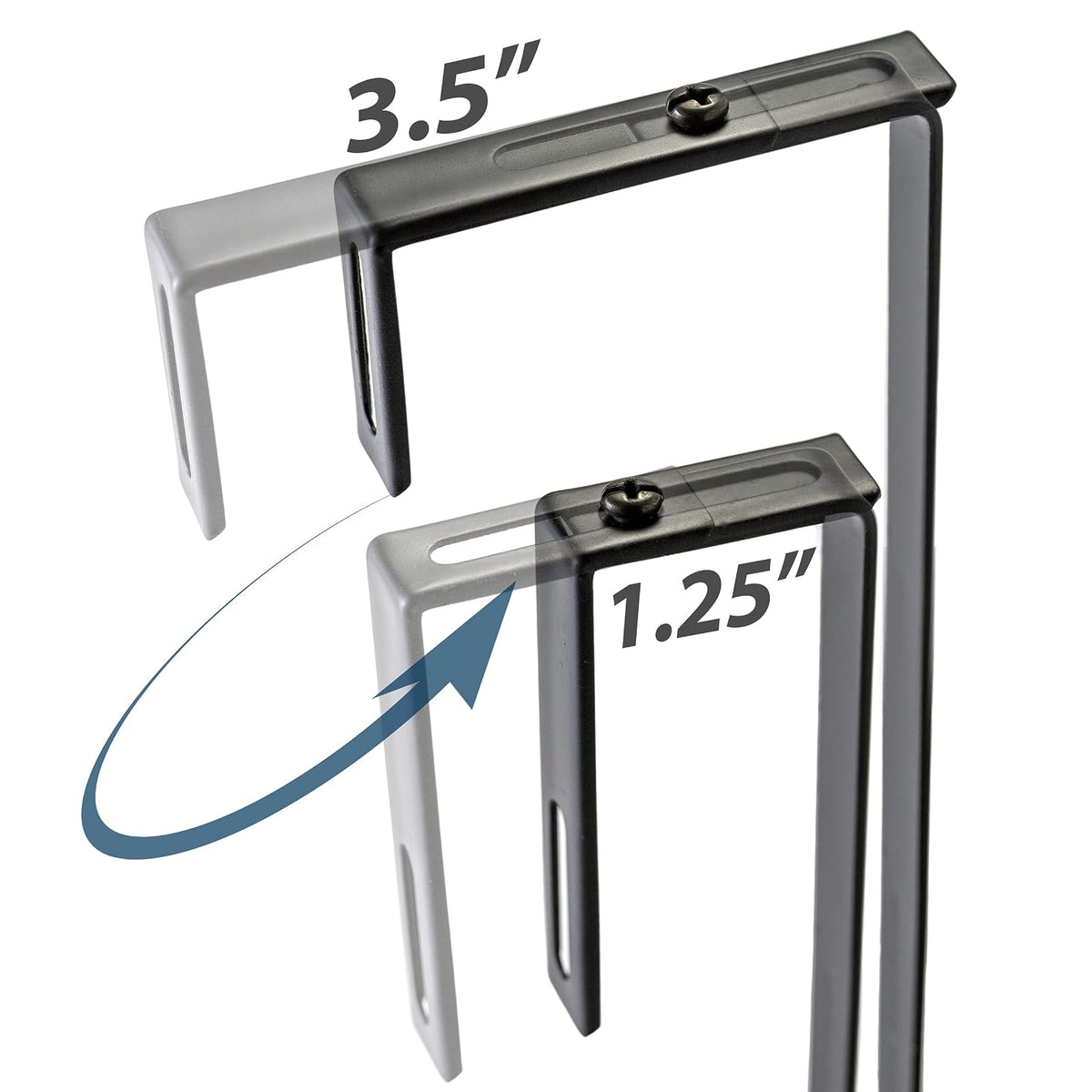 Officemate 21460 Universal Partition Hanger Set, Adjusted to Fit Panels with 1 1/4 inch to 3 1/2 inch Thickness, Metal Black