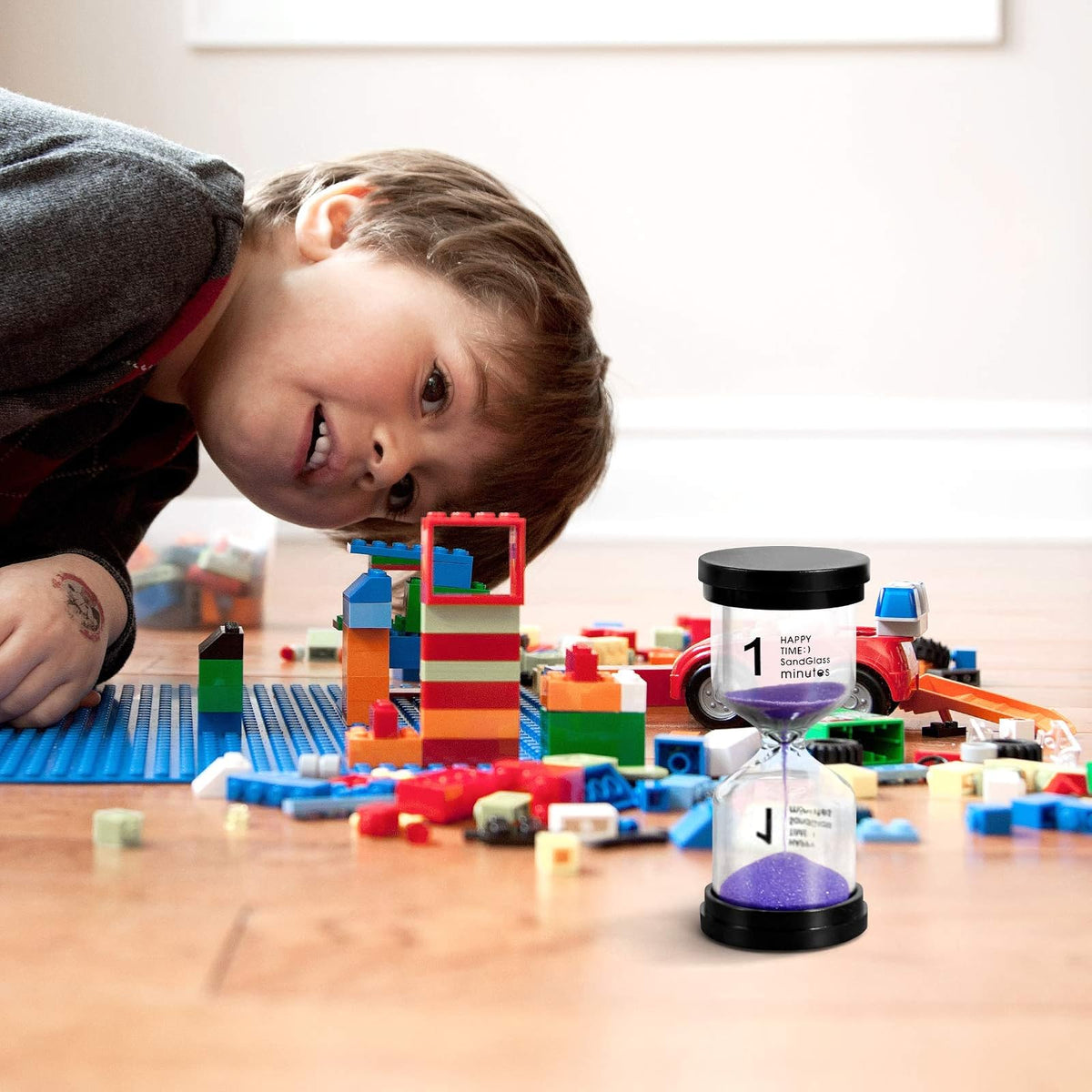 Funien Reloj de Arena - Set de 6 Temporizadores de Arena 1/3/5/10/15/30 Minutos para Juegos de Niños, Aula, Cocina y Decoración de Oficina