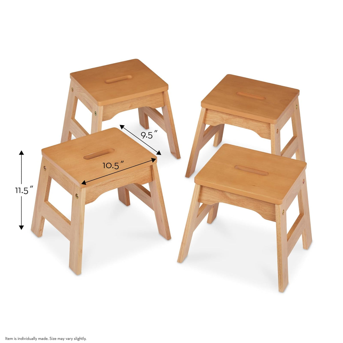 Melissa & Doug Taburetes de Madera - Juego de 4 (Naturales)
