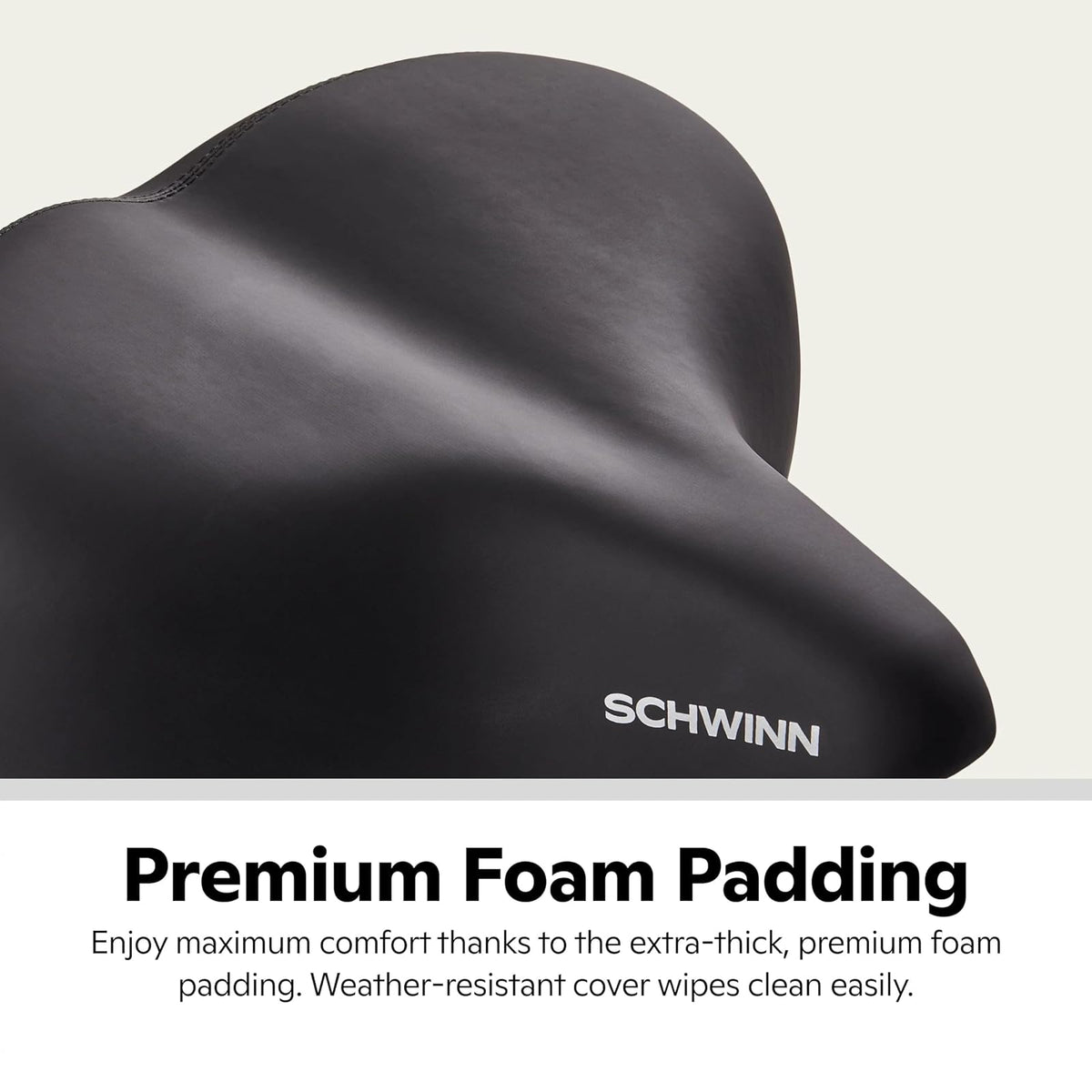 Schwinn Asiento de Bicicleta cómodo para Hombres y Mujeres, sillín de Repuesto para Todas Las de Adultos con Poste de Asiento estándar, Ajuste Universal, Accesorios de Bicicleta