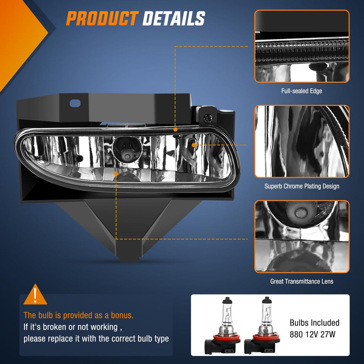 Nilight Conjunto de Luces Antiniebla Ford Mustang 1999-2004 880 12V Lente Transparente