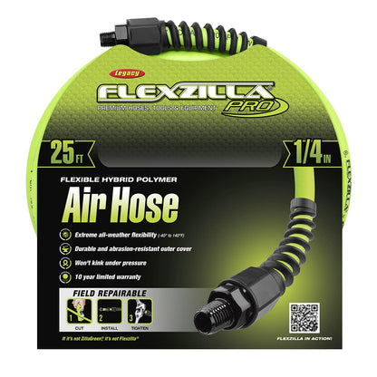 Flexzilla Legacy Pro Manguera de Aire Híbrida HFZP1425YW2, 1/4 in x 25 ft