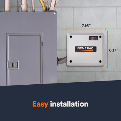 Generac 7000 Módulo de Gestión Inteligente 50A | Priorización de carga eficiente, tecnología sin cables, función de bloqueo, visualización LED de estado, gris