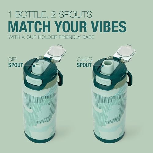 ZULU Powerfill Pro - Botella de agua de acero inoxidable para niños de 18 onzas con tapa de llenado rápido, triple pared aislada al aspiradora, tapa de bloqueo a prueba de fugas, reutilizable, sin BPA