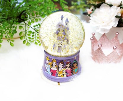 Silver Buffalo Disney Princess - Globo de Nieve Iluminado │Cenicienta, Aurora, Belle, Ariel y Jazmín │5.5 Pulgadas de Alto, 100 mm (Stardard)