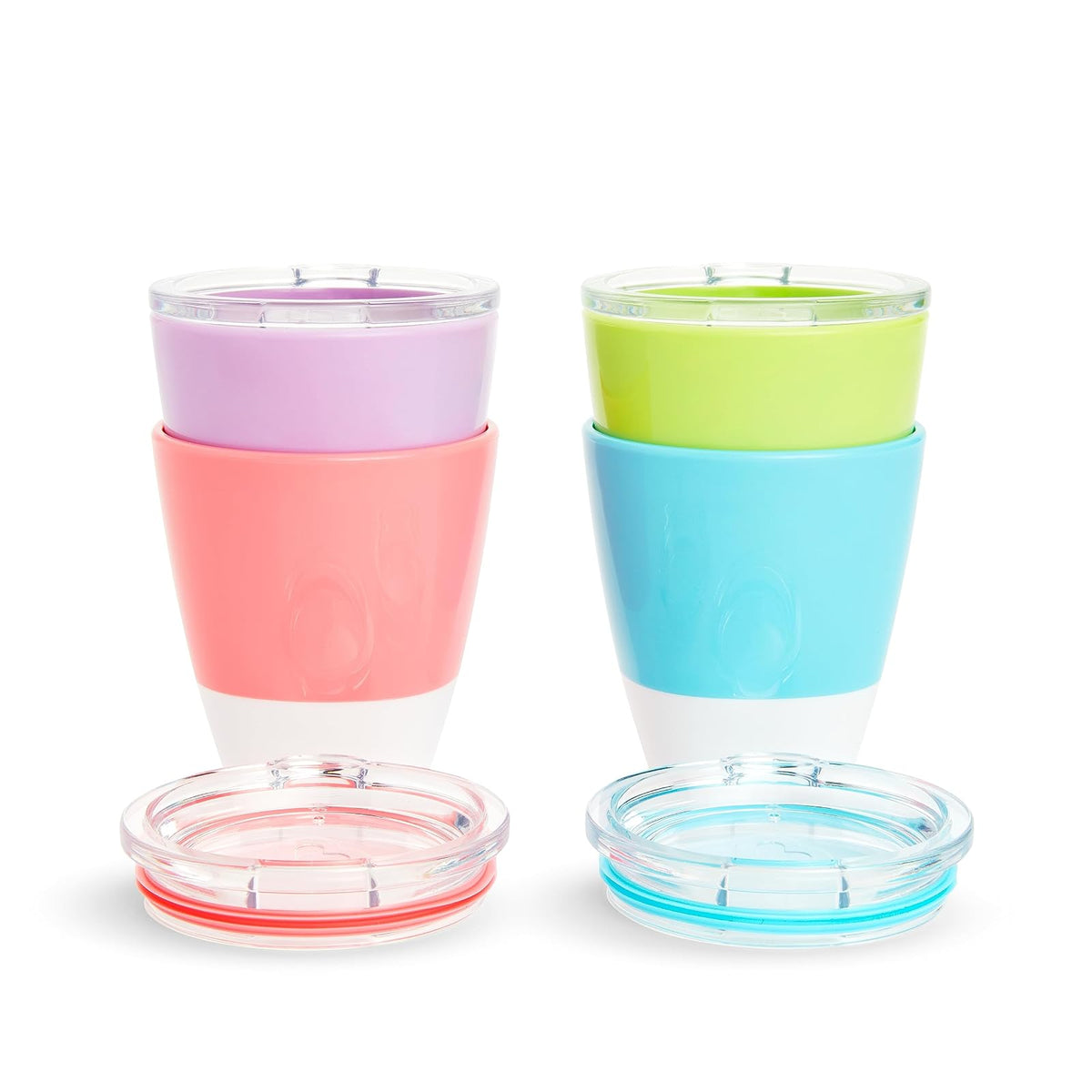 Munchkin Splash - Vasos para niños pequeños con tapas de entrenamiento, 207 ml, paquete de 4