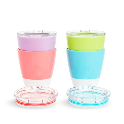 Munchkin Splash - Vasos para niños pequeños con tapas de entrenamiento, 207 ml, paquete de 4