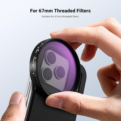 NEEWER 6.9" Adaptador Magnético Mount Objetivo Móvil Placa Trasera Accesorios con 67mm Filtro Densidad Neutra Variable (ND 2-32) Compatible con MagSafe iPhone 12/13/14/15/16/17 Pro Max & 14/15/16 Plus