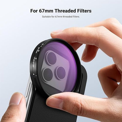 NEEWER 6.9" Adaptador Magnético Mount Objetivo Móvil Placa Trasera Accesorios con 67mm Filtro Densidad Neutra Variable (ND 2-32) Compatible con MagSafe iPhone 12/13/14/15/16/17 Pro Max & 14/15/16 Plus