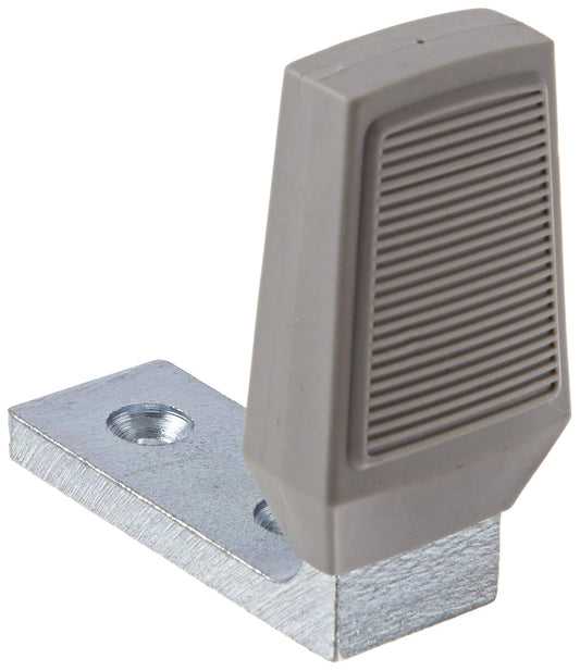 Tope de puerta en ángulo de acero Rockwood 486.2C, cierre SMS FH de 12 x 1-1/2" con anclaje de plástico, ancho de base de 1" x largo de base de 2-1/2", altura de 2-5/8", acabado galvanizado