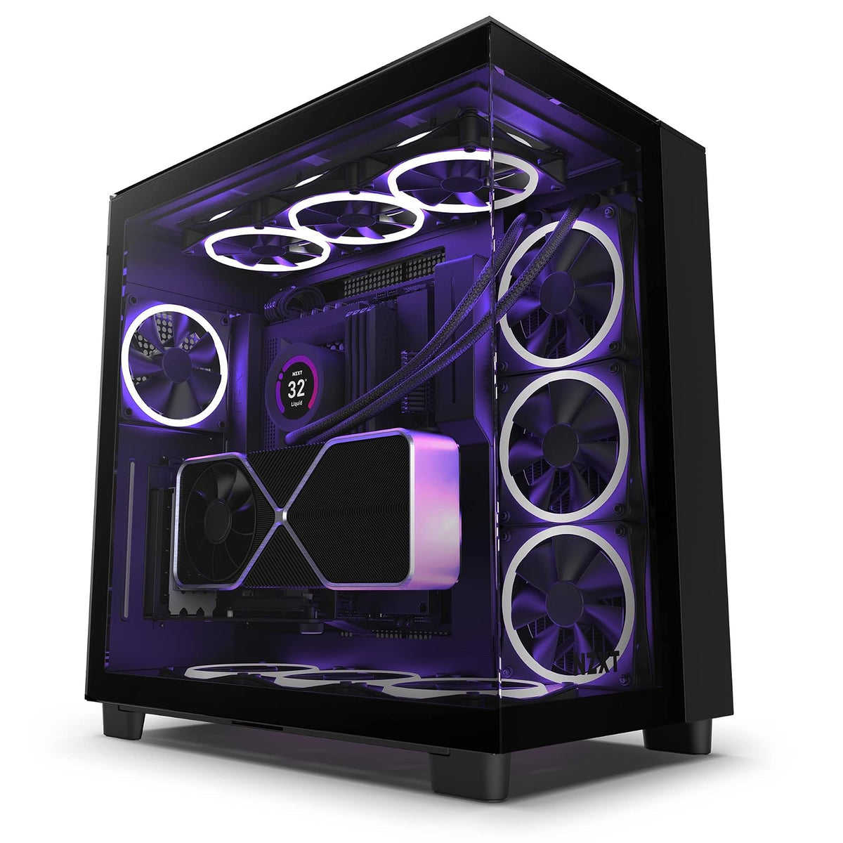 NZXT Kit de Montaje Vertical de GPU, AB-RH175-B1-175 mm, Cable Elevador PCIe 4.0x16, Soporte de GPU, Soporte de Acero Resistente, Color Negro