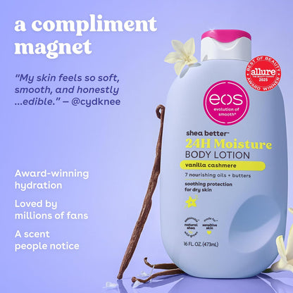 EOS Eos Shea Better Body Lotion – Vanilla Cashmere | 16 oz | Vainilla Cachemira, 16 onzas