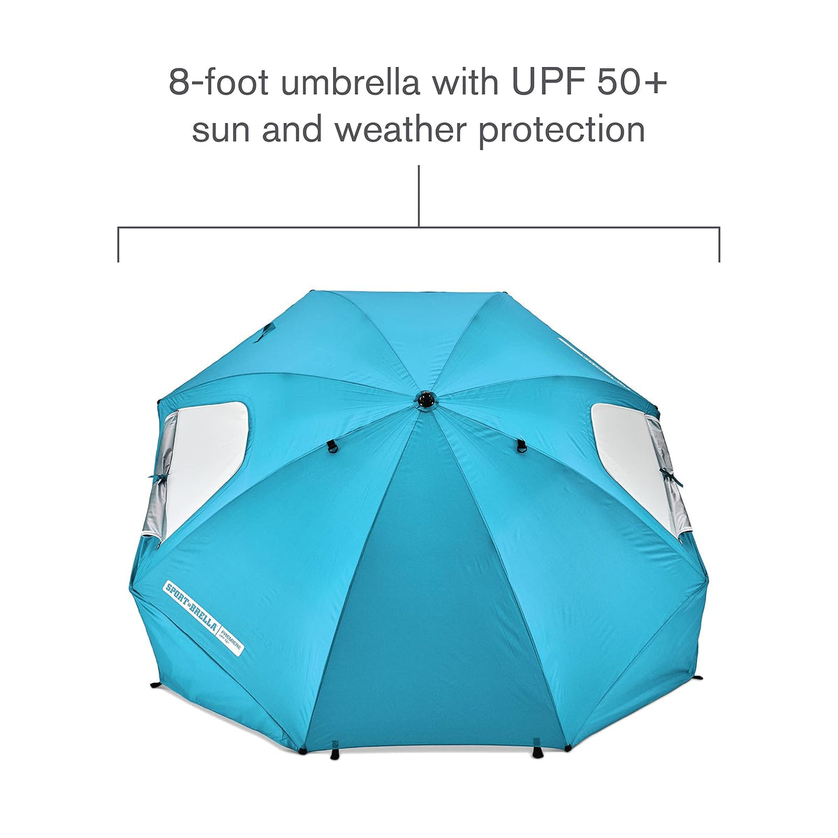 Sport-Brella Premiere UPF 50+ - Refugio para paraguas con paneles laterales patentados y mecanismo de inclinación, poste central de 1.25 pulgadas, anclaje para arena y zacate