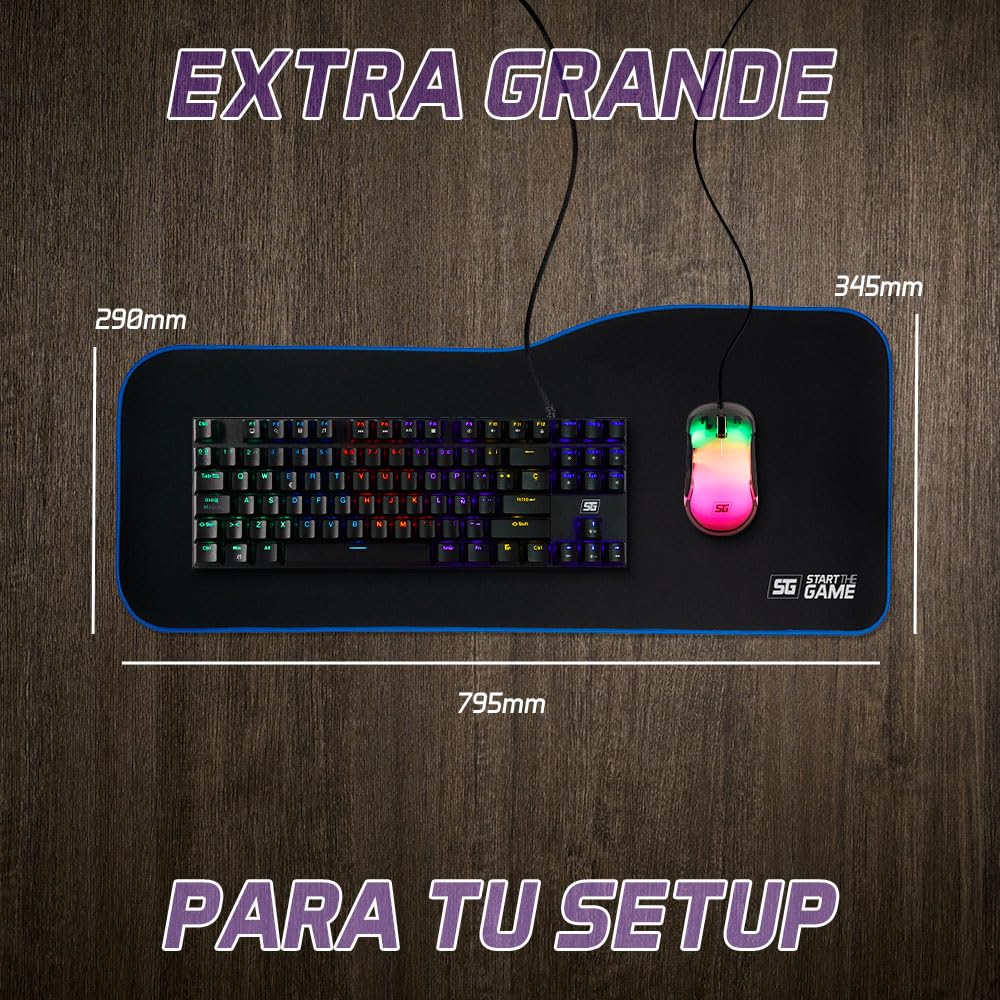 Vorago Mouse Pad Gamer XL 80x35 Start The Game MPG-301 Tapete Microfibra Antideslizante