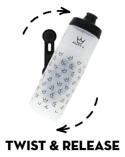 Peaty's Fidlock Lockin - Botella de agua magnética para bicicleta, color corona/transparente, 600 ml, 20 onzas