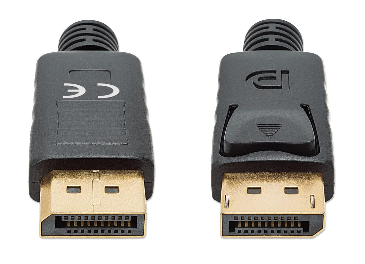 Cable de Video DisplayPort V1.4 Ultra HD 8K de 3m, Adaptador Macho a Macho para Pantalla, TV y Proyector, Soporta HDR10 y Dolby Atmos, Triple Blindaje Anti-Interferencia, Negro, Manhattan 355582