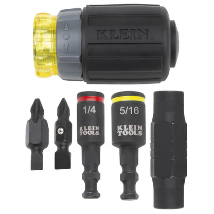 Klein Tools 32561HDRT KNECT - Desarmador de trinquete 7 en 1, clasificación de impacto, corto con puntas Phillips, ranuradas, 3 desarmadores de tuerca, adaptador, juego de 7 piezas