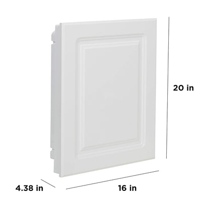 American Pride Gabinete de Medicina con Puerta de Panel Elevado, 16 x 20 Pulgadas, Cuerpo de plástico, Color Blanco