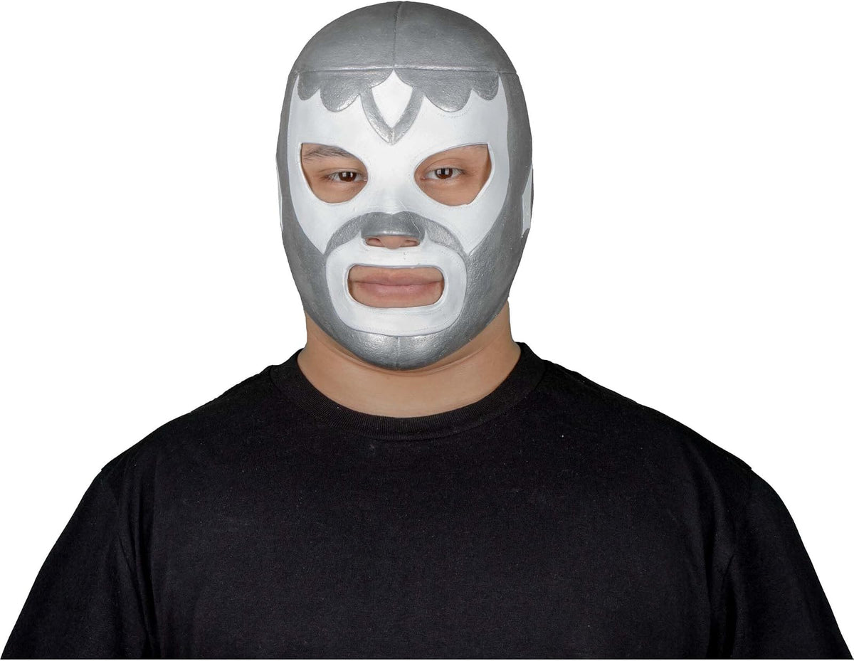 REV Máscara De Luchador Mexicano Leyenda Plateada Para Adulto, Diseño Clasico Enmascarado De Lucha Libre, Ideal Para Halloween, Eventos Deportivos, Cosplay, Porras Y Partidos