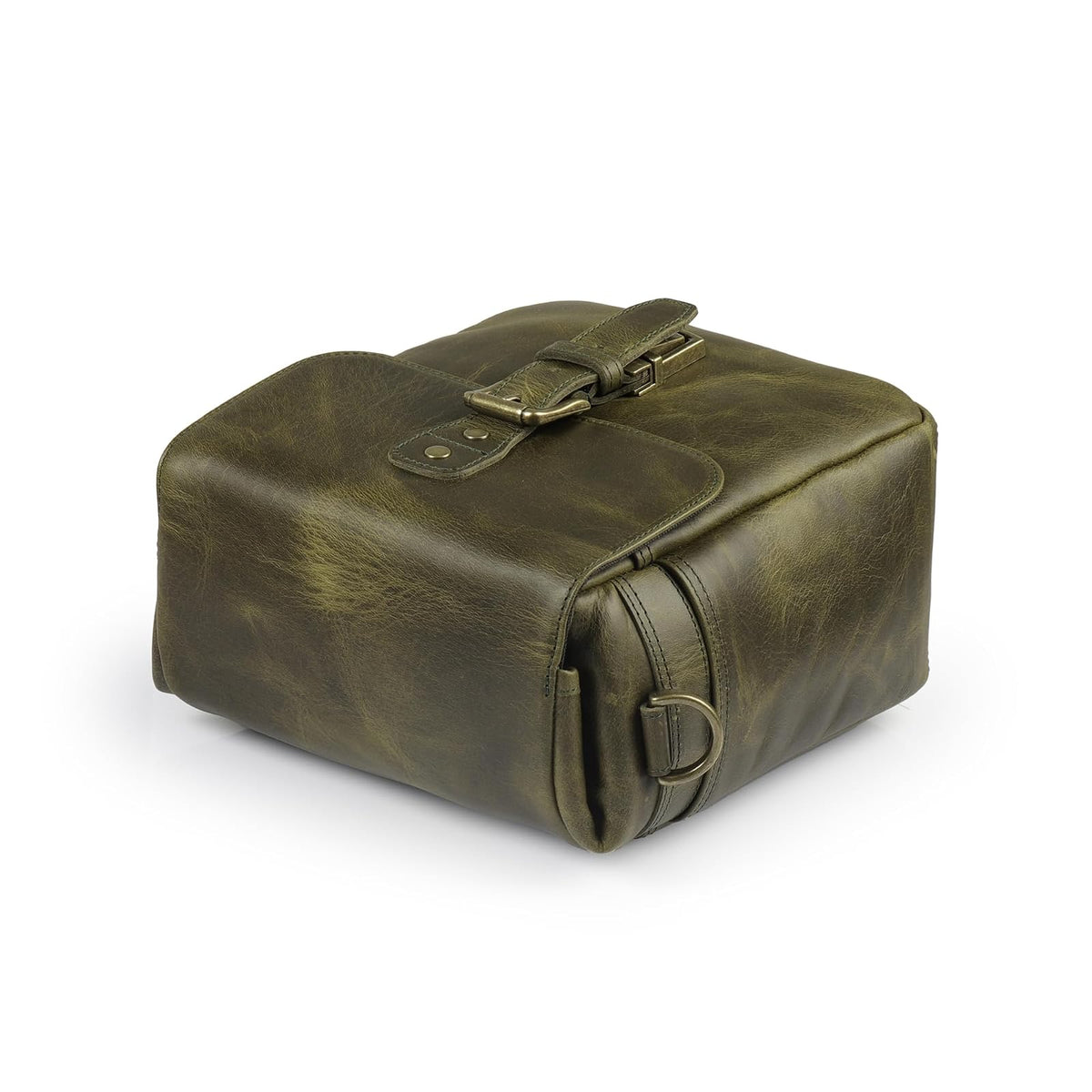MegaGear Torres Mini MG1701 Para cámaras sin espejo, instantáneas y DSLR - Bolsa bandolera de cuero auténtico - Olive