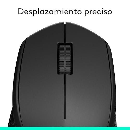 Logitech M280 Mouse Inalámbrico, 2.4 GHz, Nano Receptor USB, Seguimiento Óptico, Resolución 1000 dpi, 3 Botones, Batería de 18 Meses, Compatible con PC, Mac, Laptop, Chromebook - Negro
