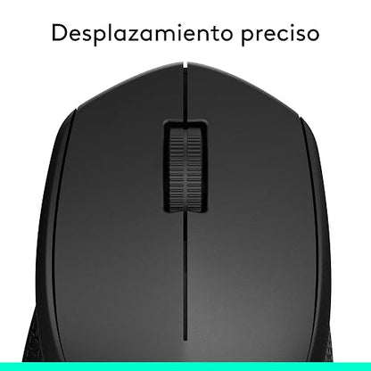 Logitech M280 Mouse Inalámbrico, 2.4 GHz, Nano Receptor USB, Seguimiento Óptico, Resolución 1000 dpi, 3 Botones, Batería de 18 Meses, Compatible con PC, Mac, Laptop, Chromebook - Negro