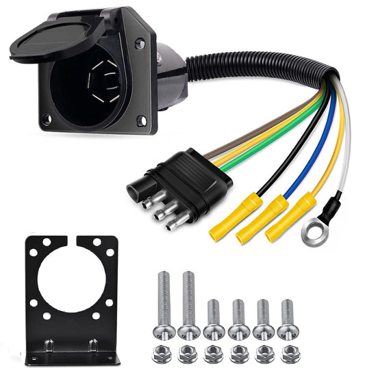 Nilight Conector de Luces de Remolque de 4 a 7 Vías, en Línea, 50051R