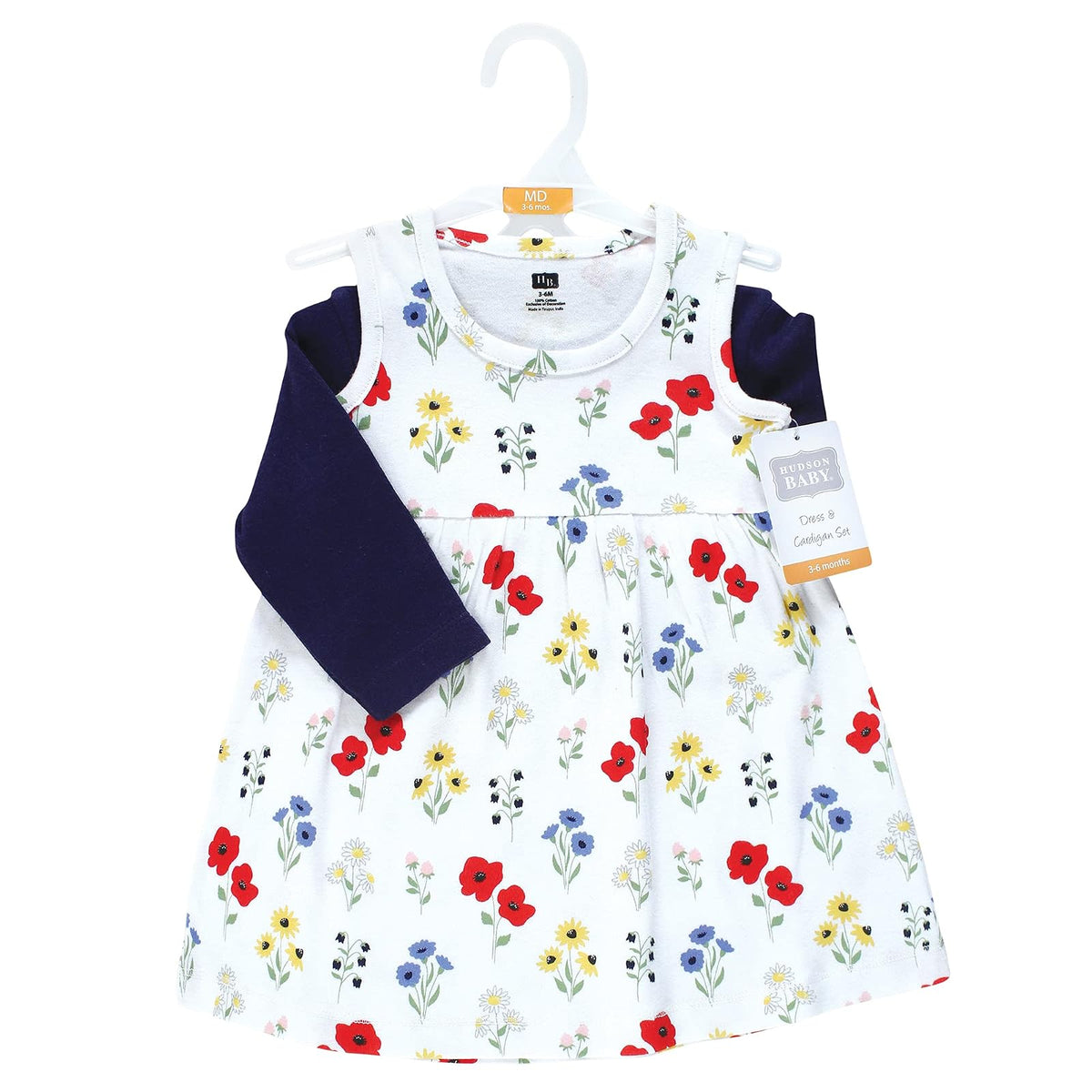 Hudson Baby Cotton Dress and Cardigan Set Vestido informal Bebé-Niñas